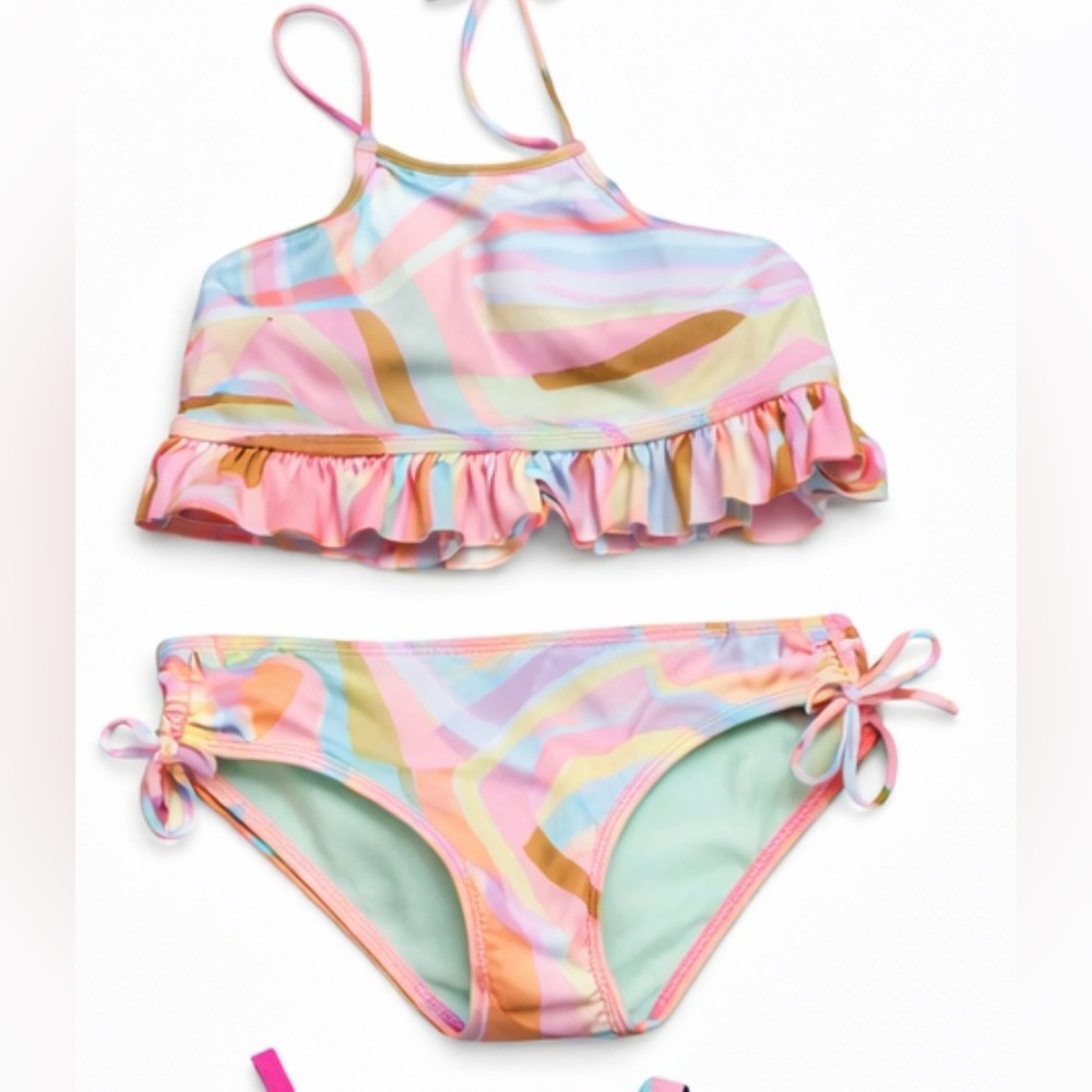 Colorful Ruffled Bikini Set